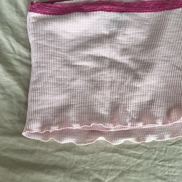 RSQ Blush Pink Tube Top with Lace Detail - Picture 3 of 5